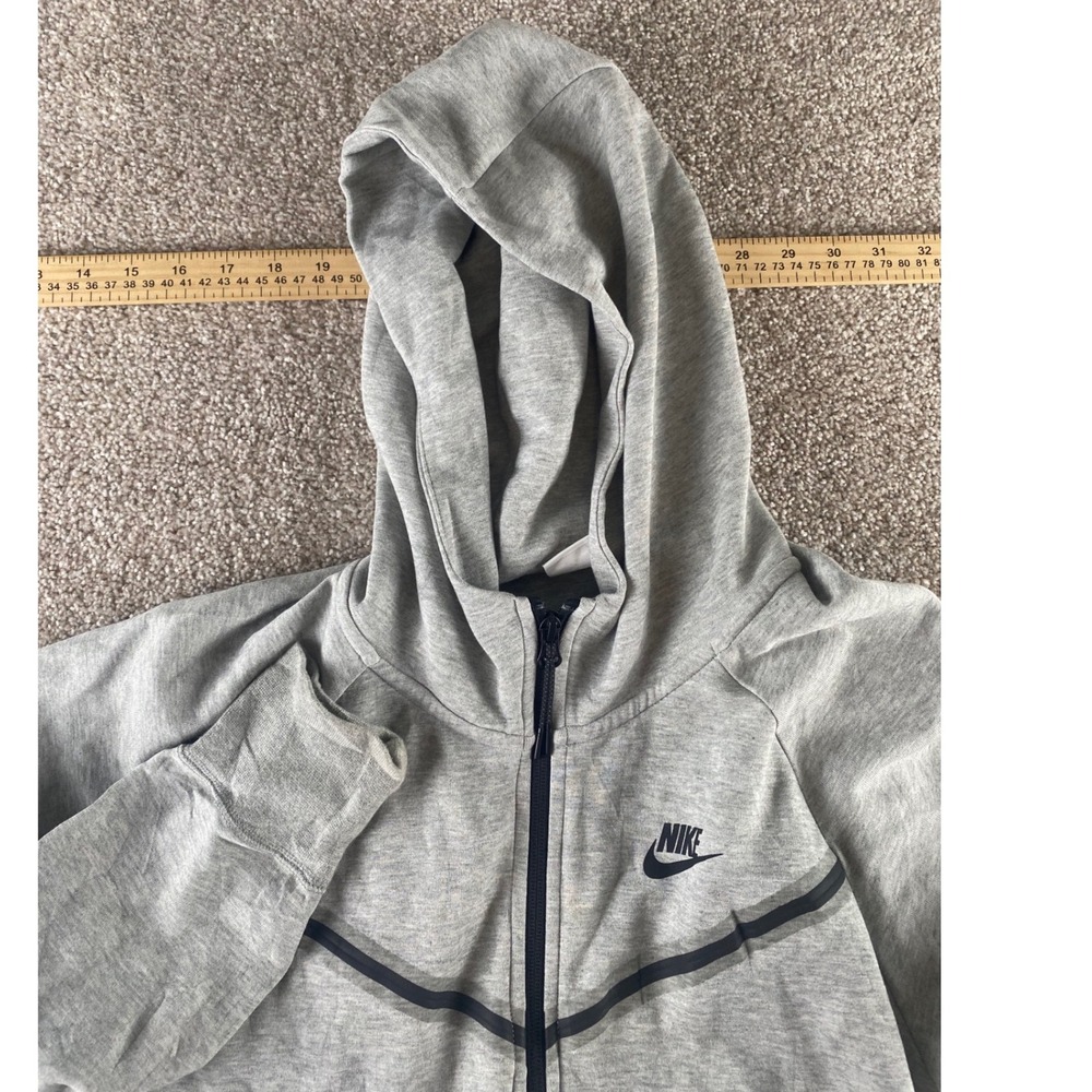 Nike Sportswear Tech Fleece Full Zip Hoodie Grey Black CW4298-063 Womens Small